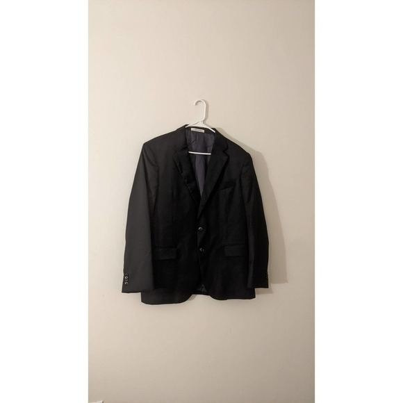 Joseph Abboud Black Wool Blazer 42S Bemberg Lining Two Button